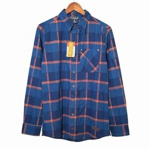 Sherpa Shirt Adult S Blue Plaid Flannel UPF 40 Adventure Gear Outdoors Heavy Men